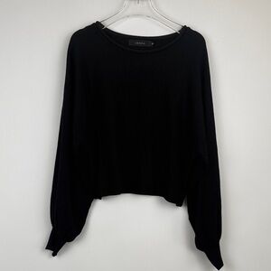 Zesica Womens Sweater Black Casual Knit Pullover Long Sleeve Top Soft Warm M